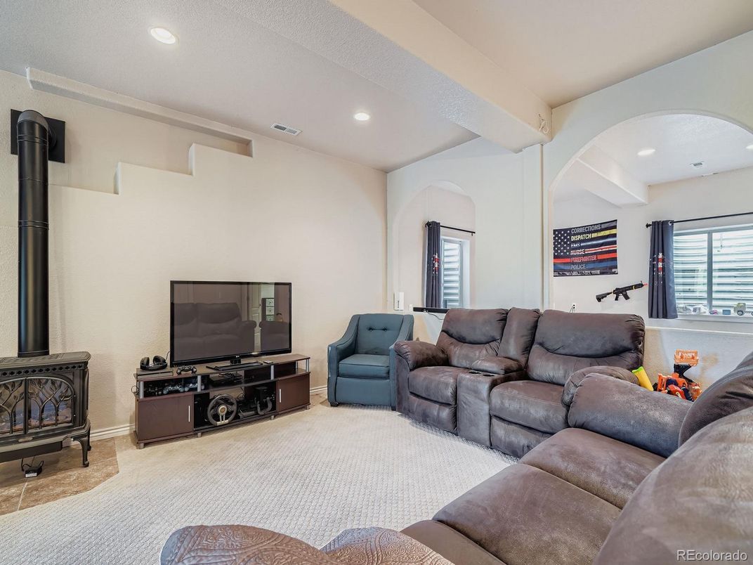 Fireplace, Interior, Living room, Recessed Lighting