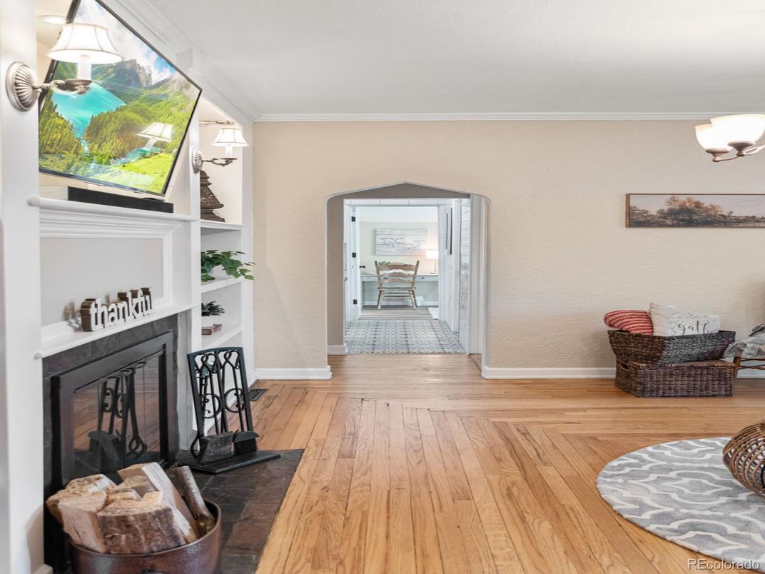 Fireplace, Interior, Wood Texture Flooring