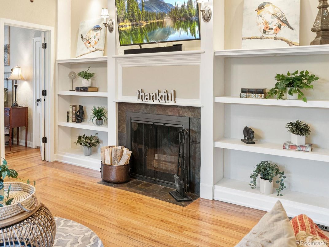 Fireplace, Interior, Wood Texture Flooring