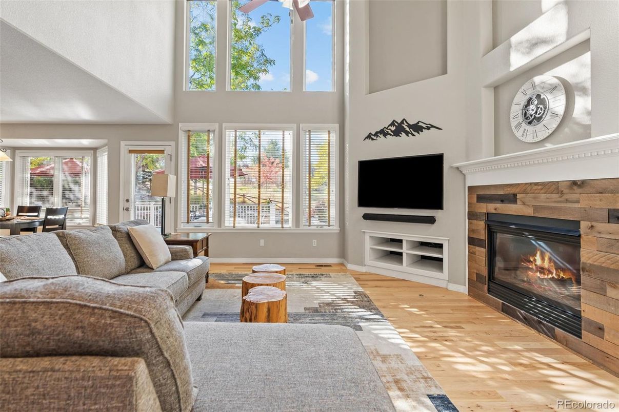 Fireplace, Interior, Living room, Wood Texture Flooring
