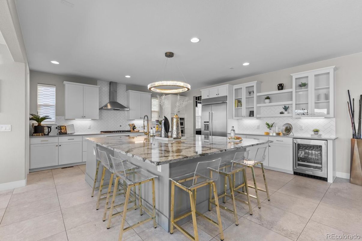 Interior, Kitchen, Pendant Lights, Recessed Lighting, Stainless Steel Appliances
