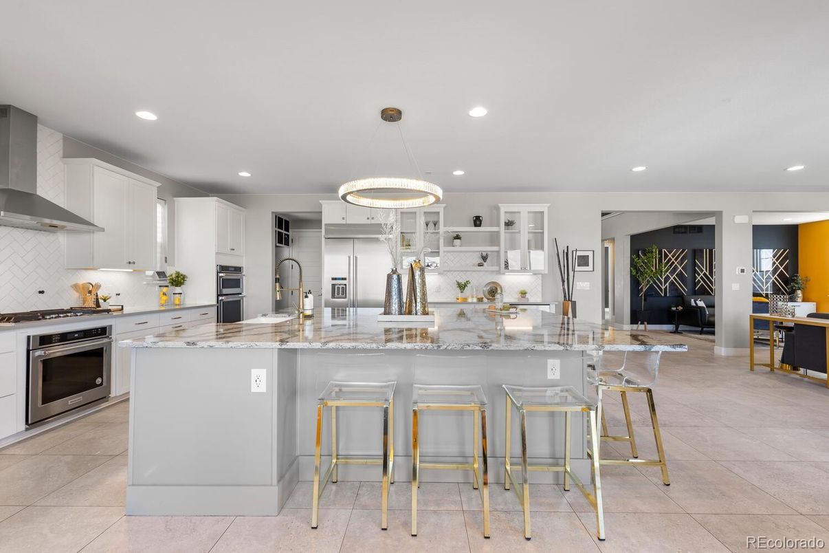 Interior, Kitchen, Pendant Lights, Recessed Lighting, Stainless Steel Appliances