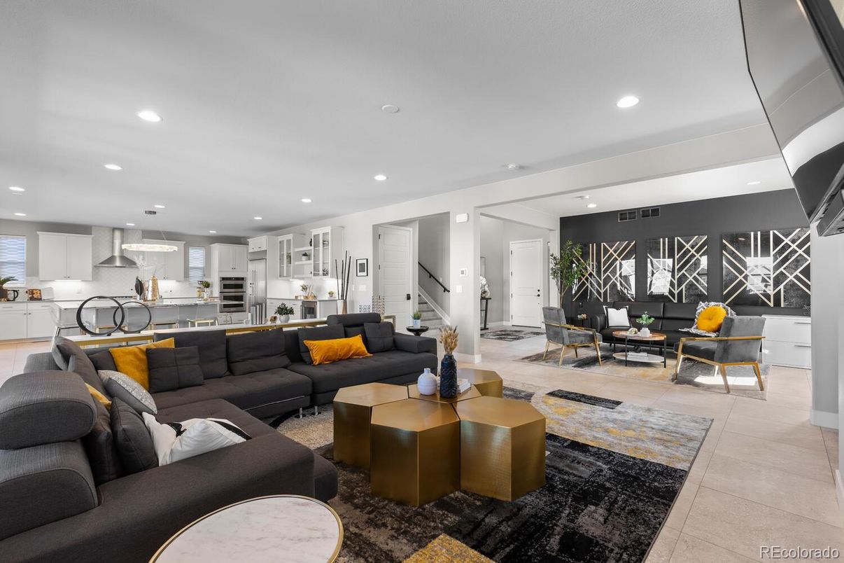 Interior, Kitchen, Living room, Recessed Lighting