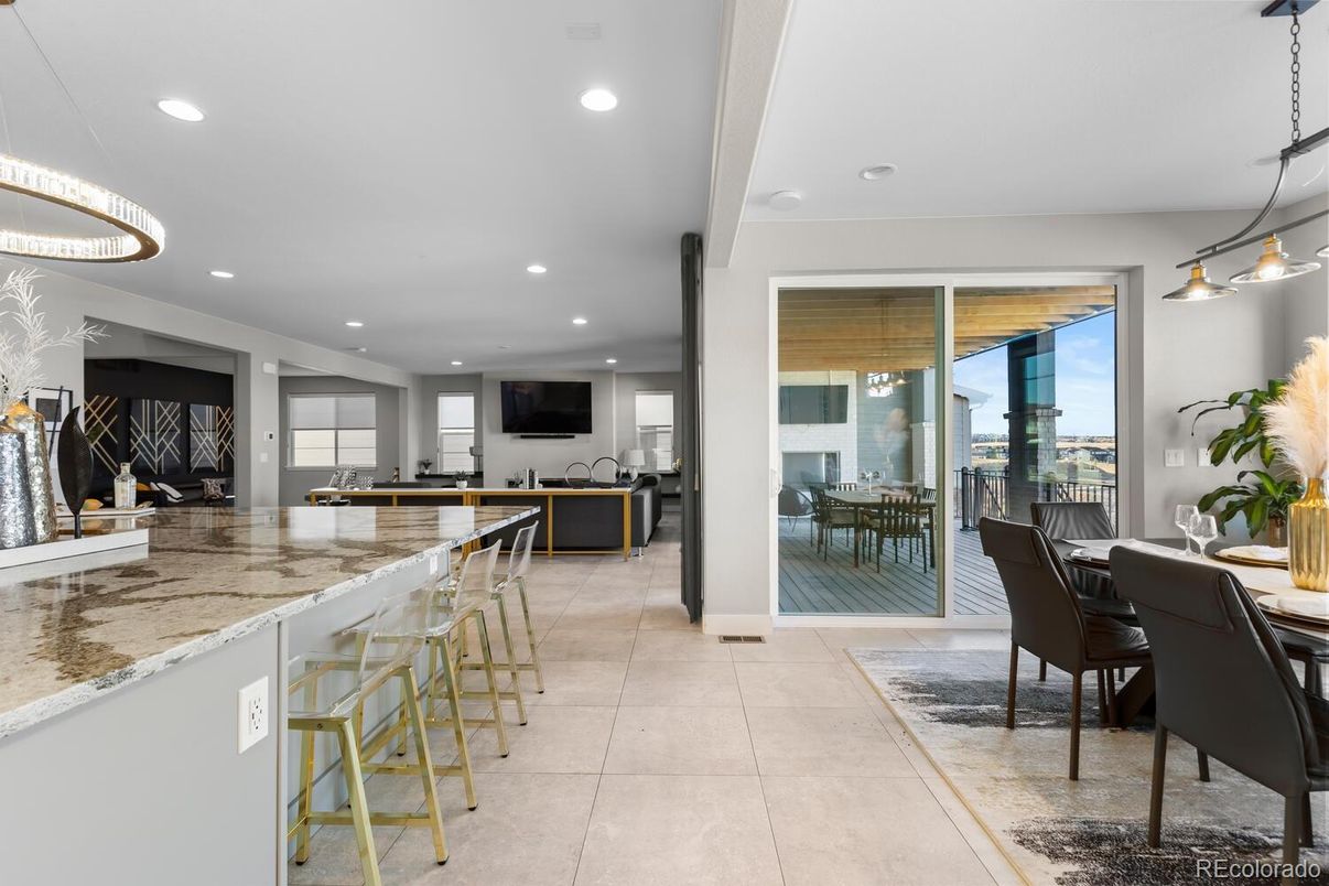 Dining room, Interior, Kitchen, Pendant Lights, Recessed Lighting