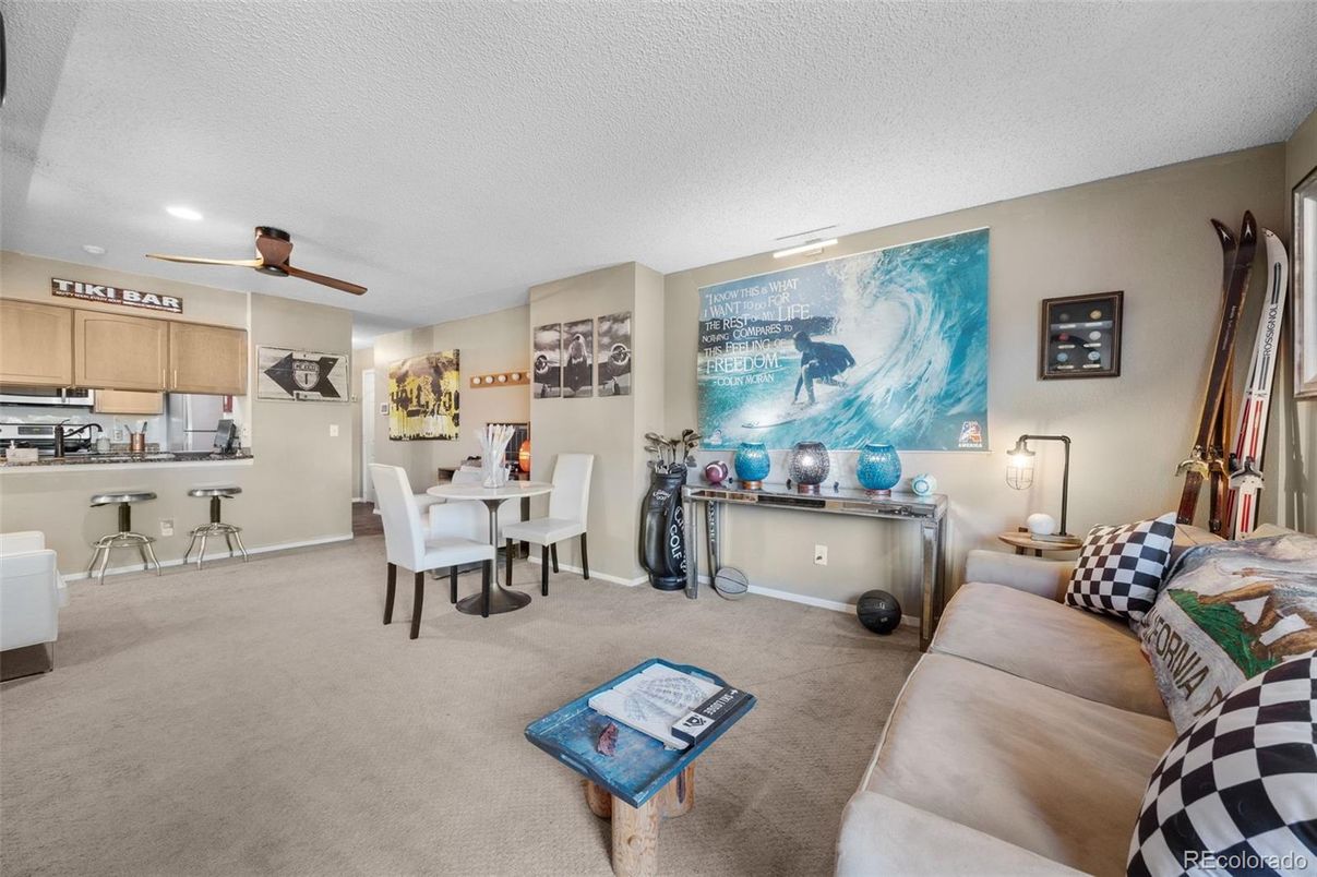 Dining room, Interior, Kitchen, Living room, Recessed Lighting