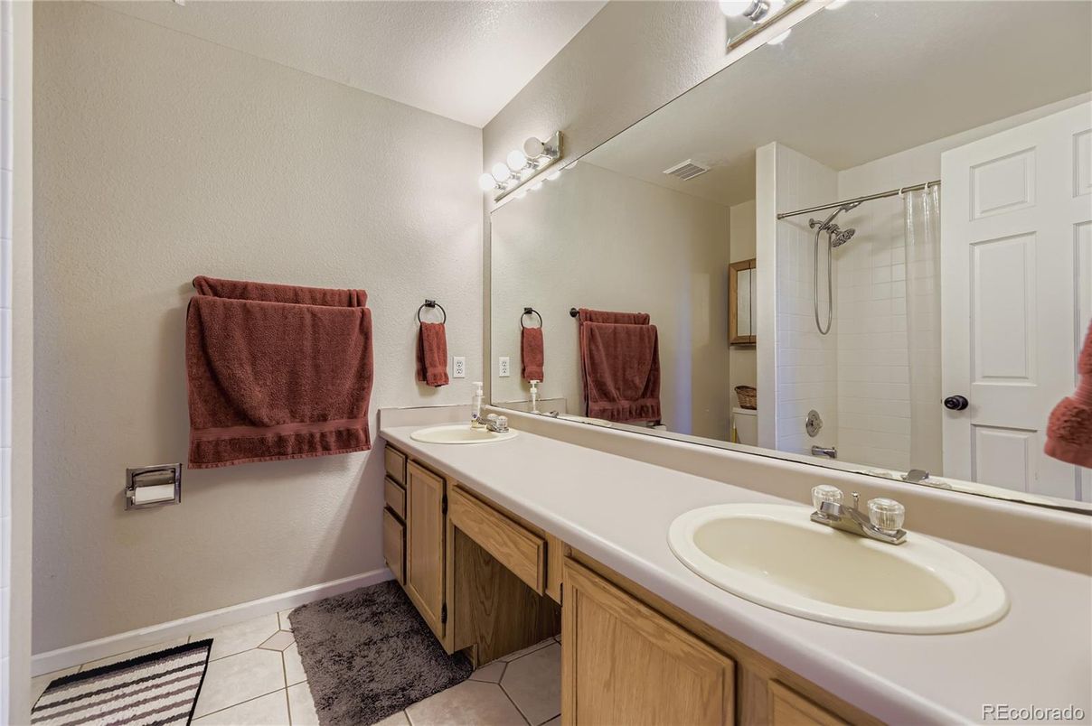 Bathroom, Dual Sink Vanities, Glass Shower, Interior