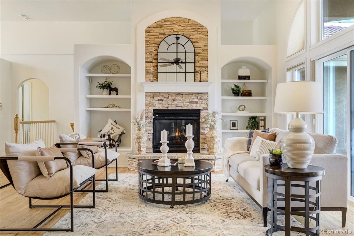 Fireplace, Interior, Living room, Stone Walls