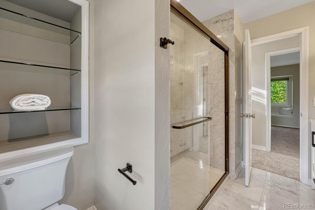 Bathroom, Glass Shower, Interior, Marble, Marble Walls