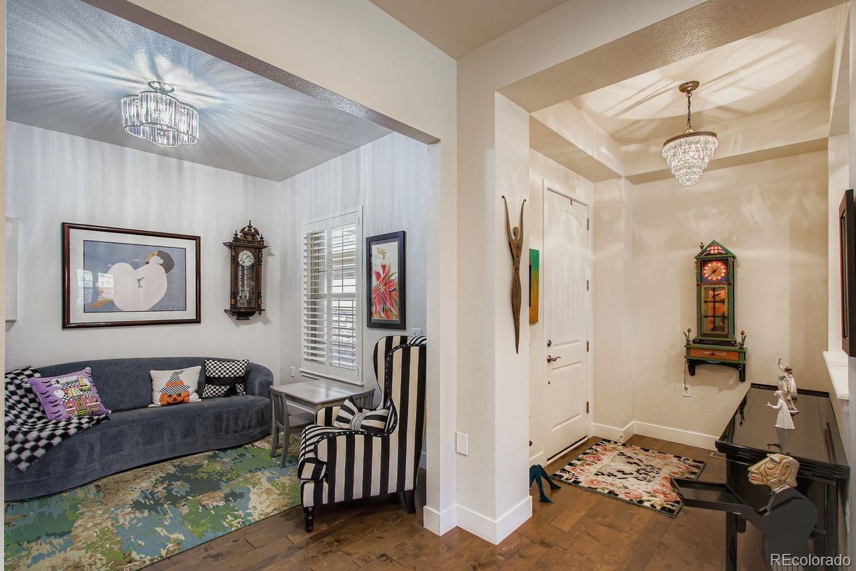 Chandelier, Interior, Wood Texture Flooring