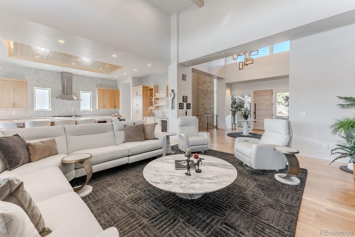 Interior, Kitchen, Living room, Recessed Lighting, Wood Texture Flooring