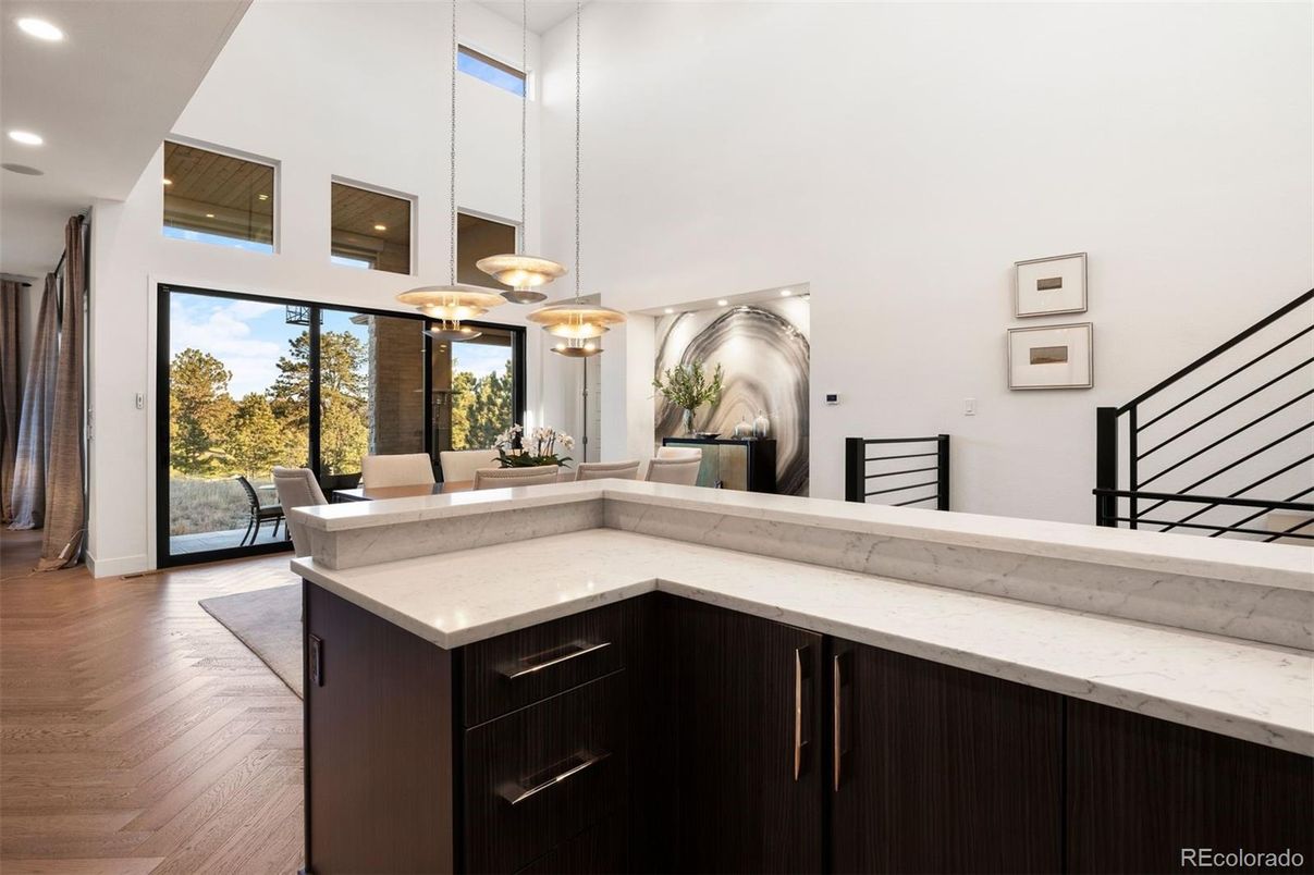 Interior, Pendant Lights, Recessed Lighting, Wood Texture Flooring