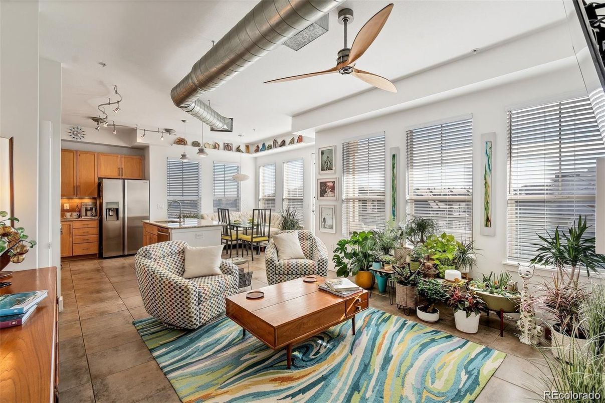 Dining room, Interior, Kitchen, Living room, Pendant Lights, Stainless Steel Appliances