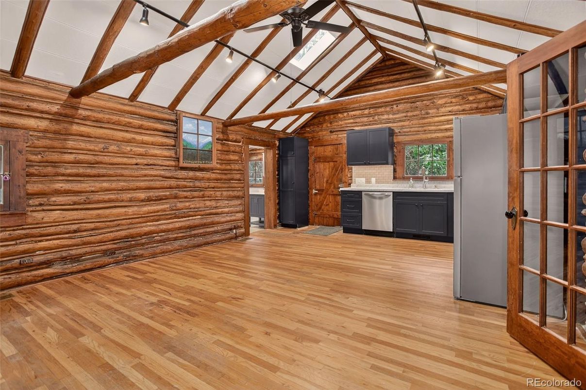 Interior, Kitchen, Wooden Beams, Wood Texture Flooring, Wooden Walls