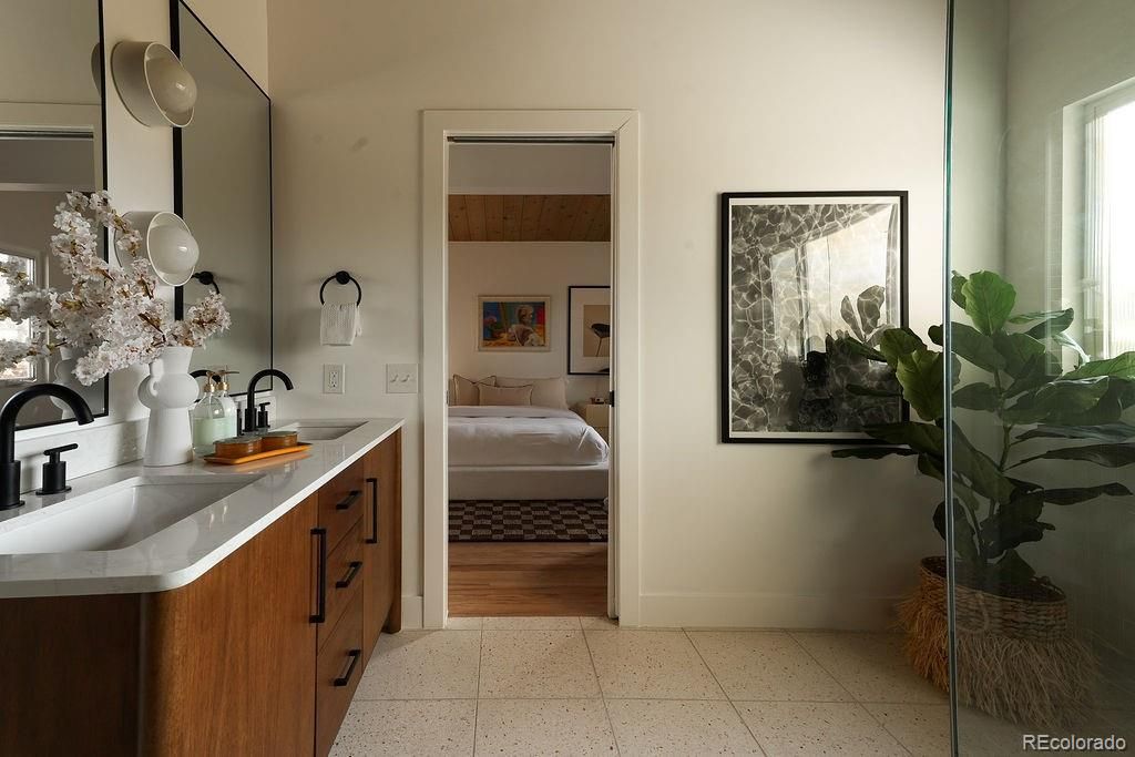 Bathroom, Bedroom, Dual Sink Vanities, Interior, Wood Texture Flooring