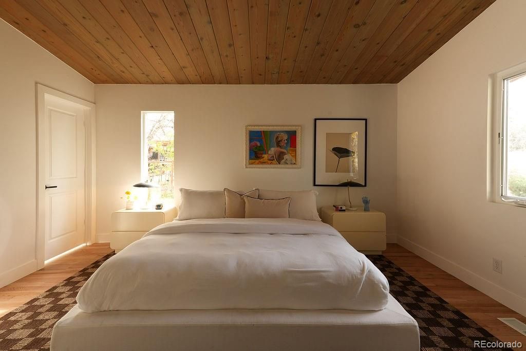 Bedroom, Interior, Wooden Ceilings, Wood Texture Flooring