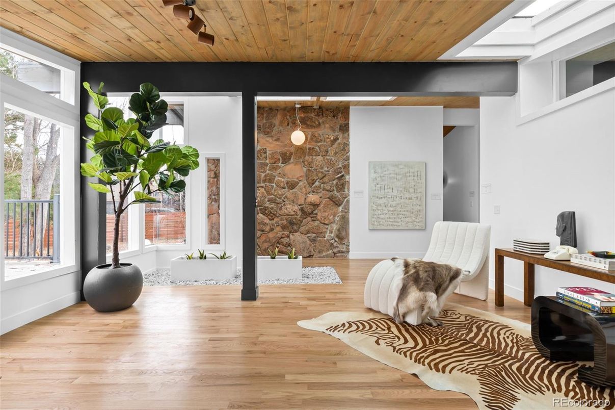 Interior, Stone Walls, Wooden Ceilings, Wood Texture Flooring