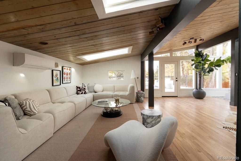 Interior, Living room, Recessed Lighting, Wooden Ceilings, Wood Texture Flooring, Wooden Walls