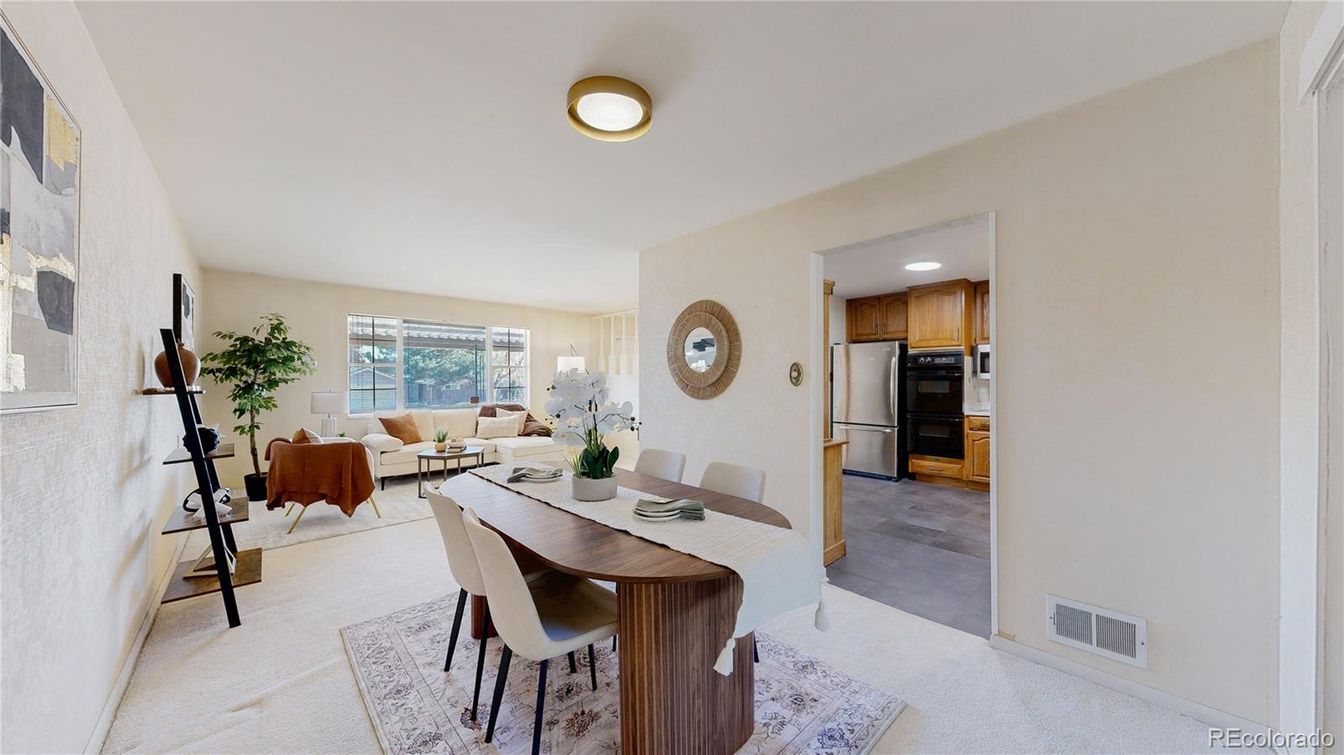 Dining room, Interior, Kitchen, Living room, Recessed Lighting, Stainless Steel Appliances