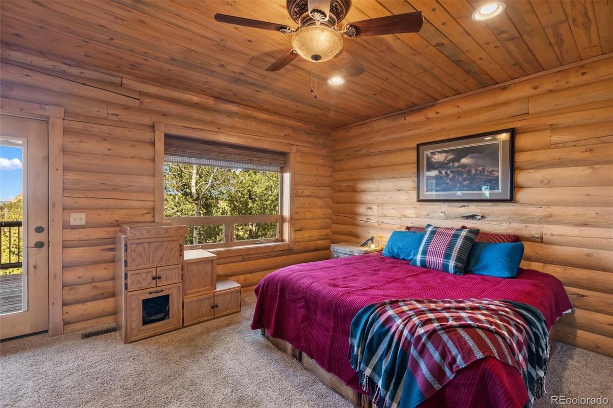 Bedroom, Interior, Recessed Lighting, Wooden Ceilings, Wooden Walls