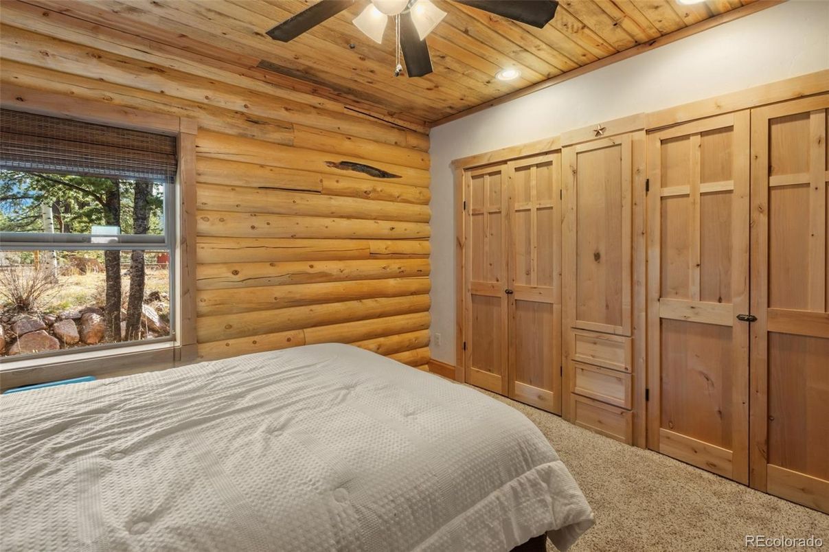 Bedroom, Interior, Recessed Lighting, Wooden Ceilings, Wooden Walls