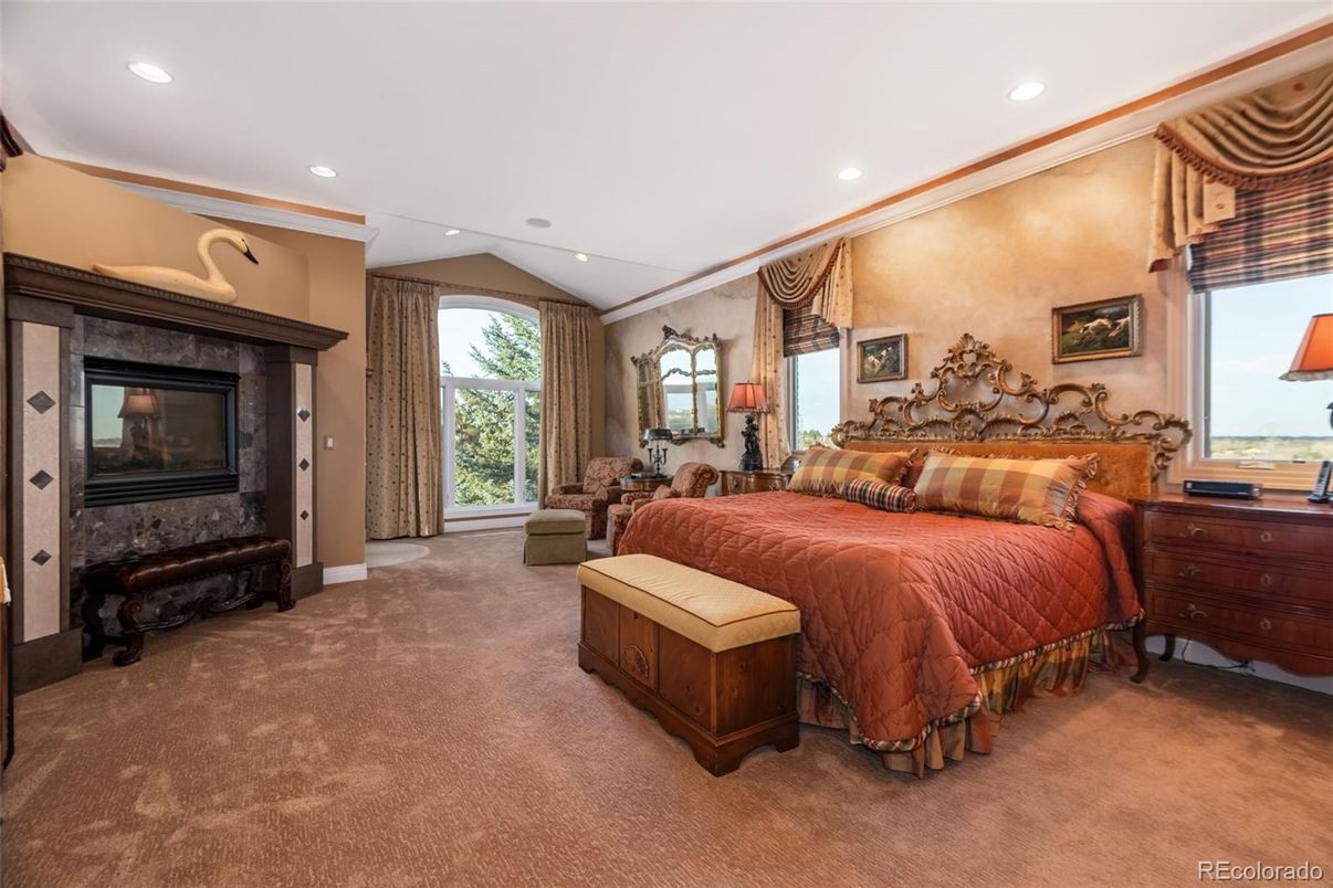 Bedroom, Fireplace, Interior, Recessed Lighting