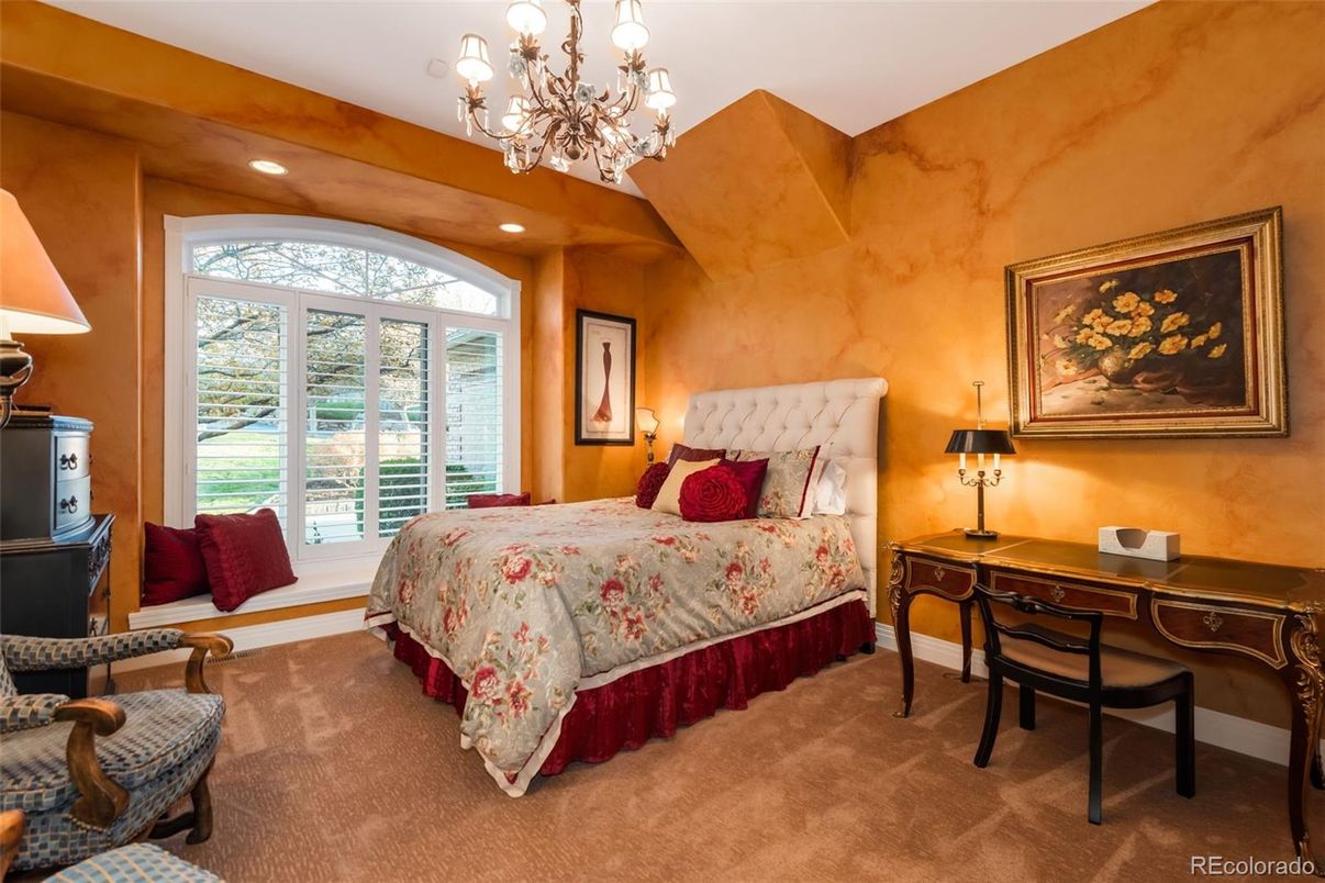 Bedroom, Chandelier, Home Office, Interior, Recessed Lighting