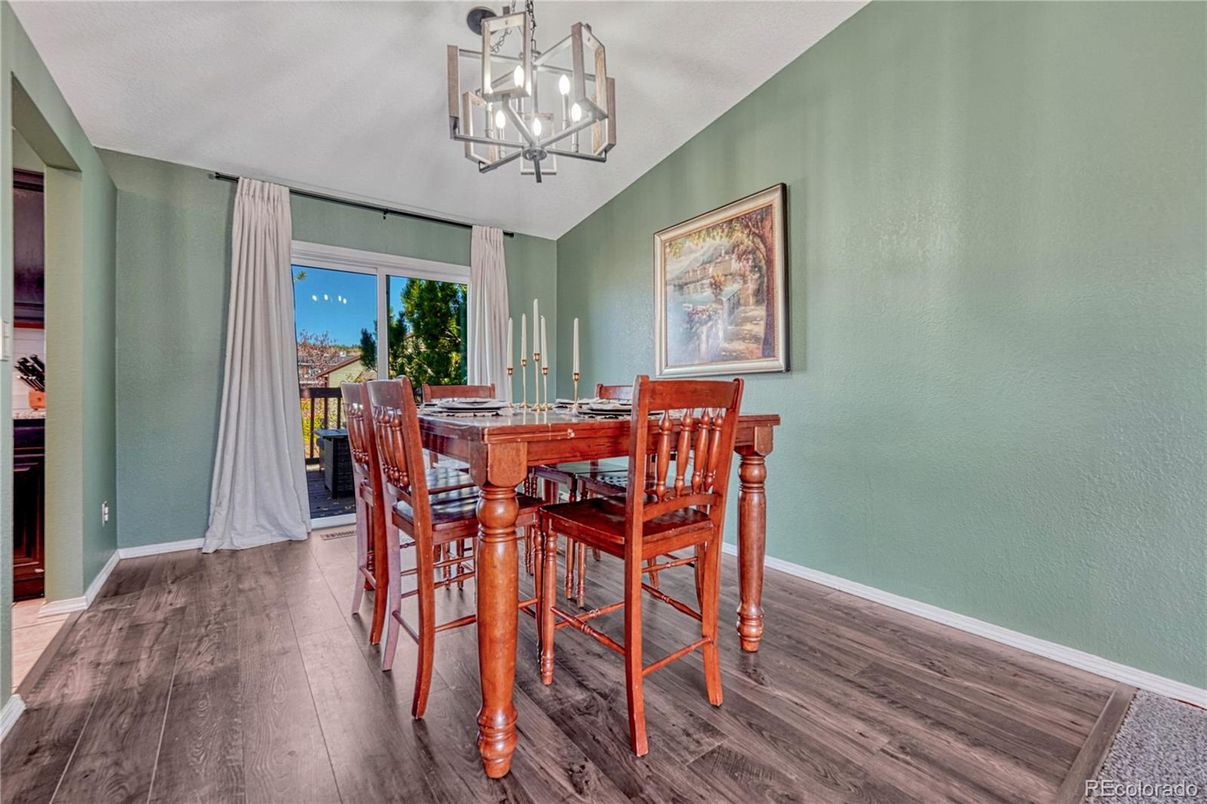 Chandelier, Dining room, Interior, Pendant Lights, Wood Texture Flooring