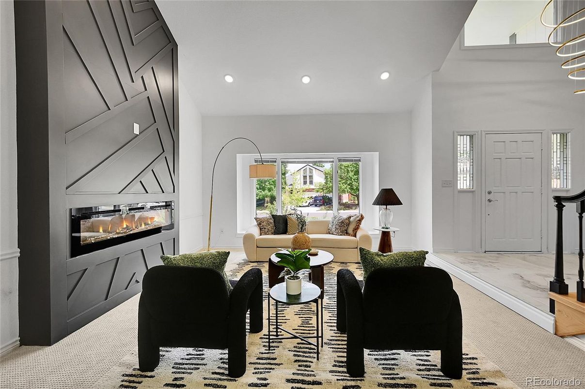 Fireplace, Interior, Living room, Recessed Lighting