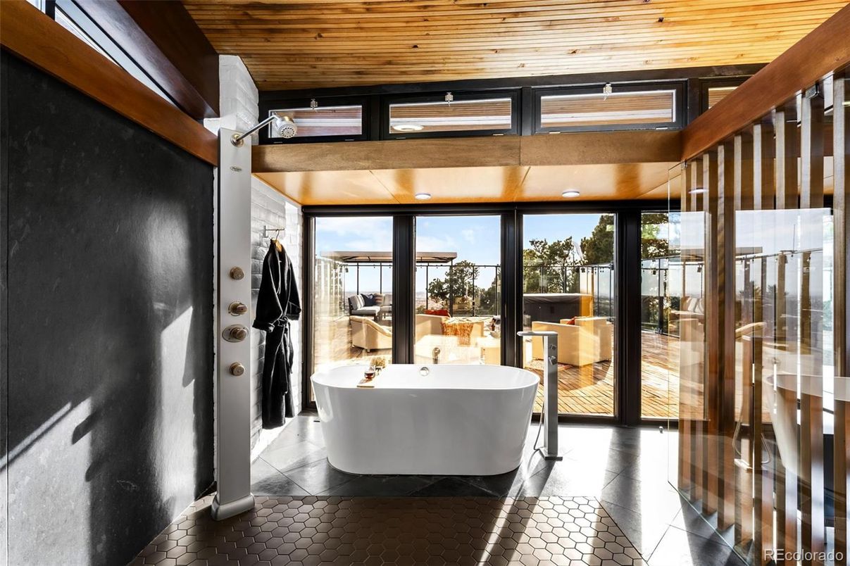 Bathroom, Free Standing Baths, Interior, Wooden Ceilings