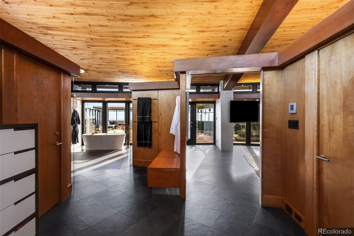Elevator, Interior, Wooden Beams, Wooden Ceilings, Wooden Walls
