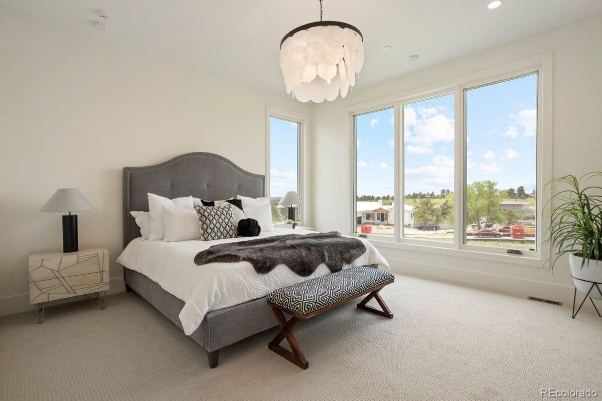 Bedroom, Chandelier, Interior, Recessed Lighting