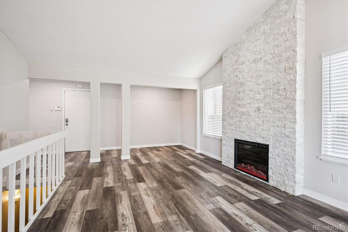 Empty room, Fireplace, Interior, Wood Texture Flooring