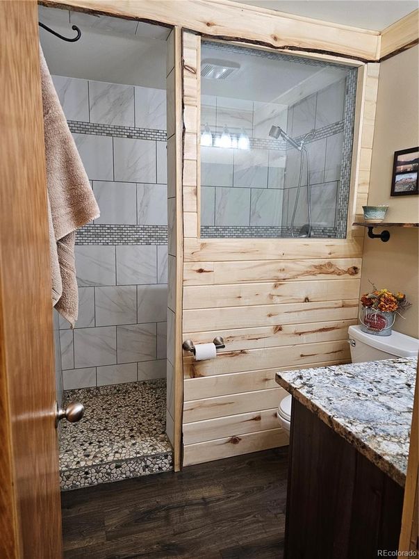 Bathroom, Interior, Wood Texture Flooring, Wooden Walls