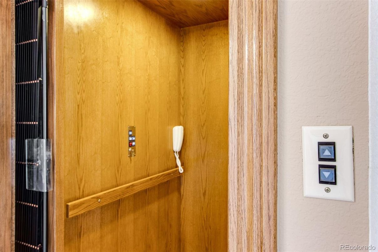 Elevator, Interior, Wooden Ceilings, Wooden Walls