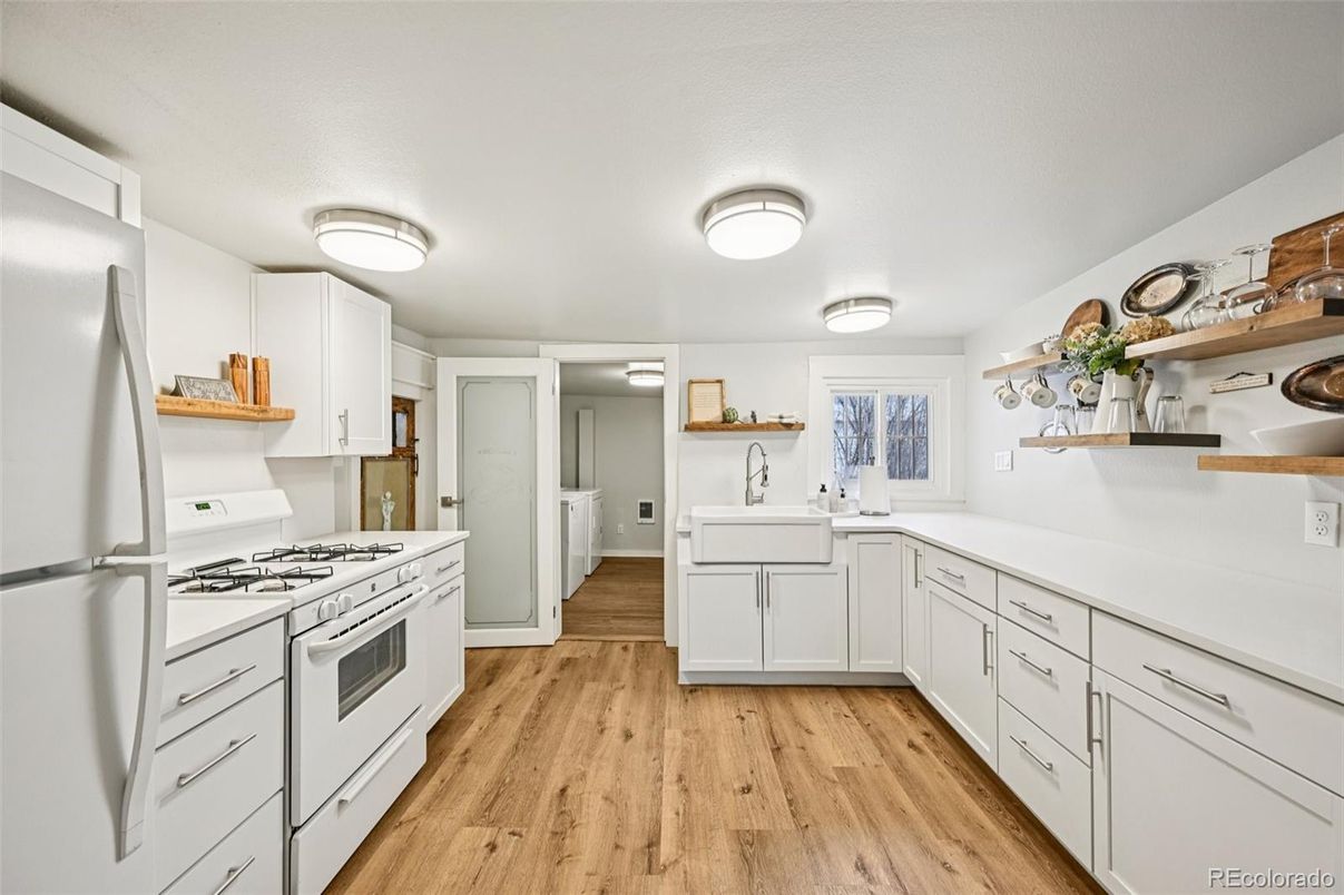 Interior, Kitchen, Wood Texture Flooring