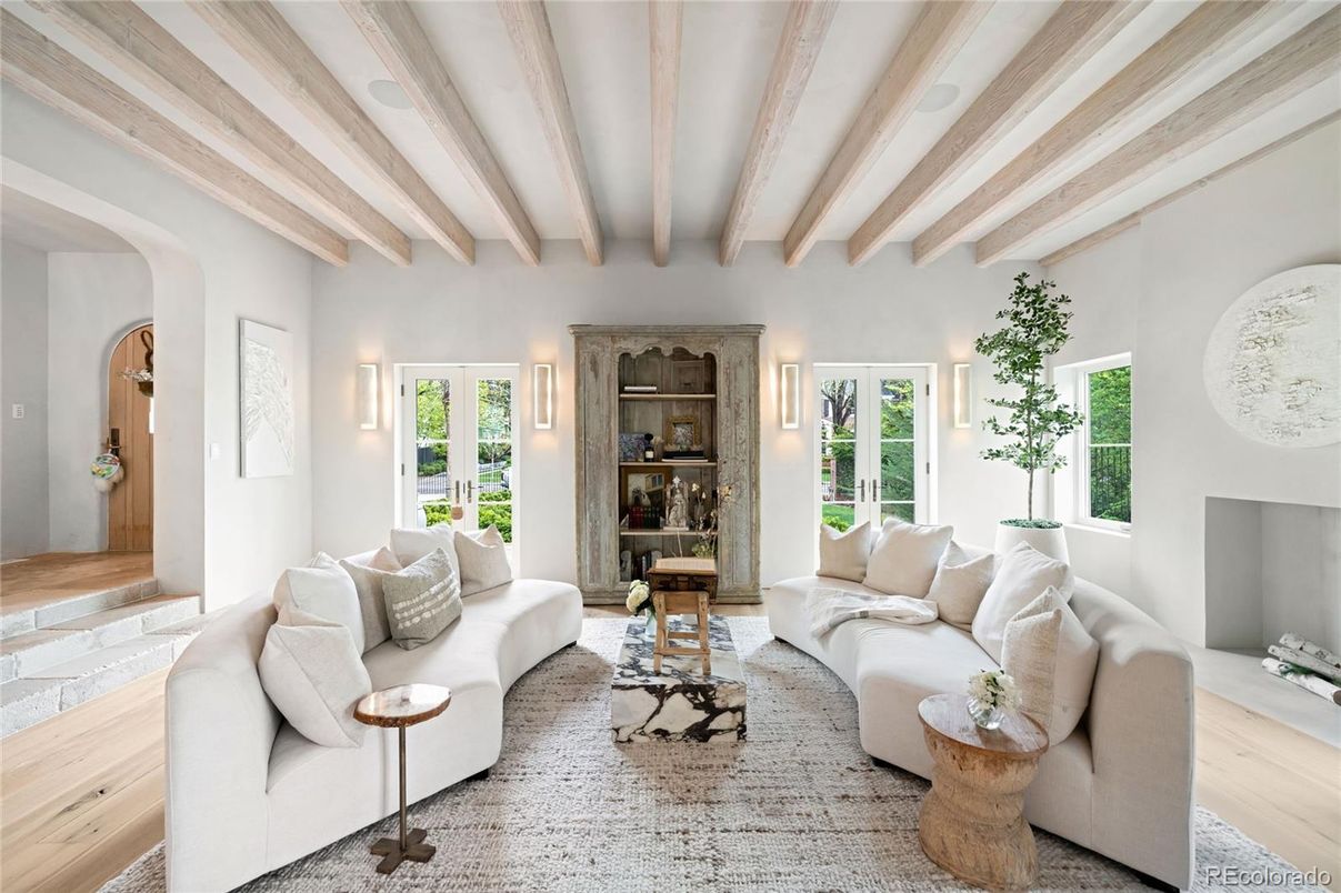 Fireplace, Interior, Living room, Wooden Beams, Wood Texture Flooring