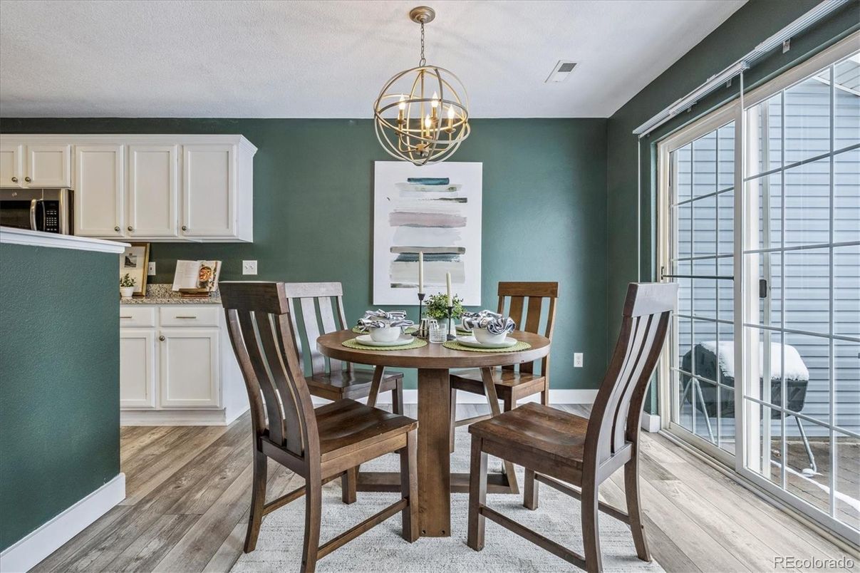 Chandelier, Dining room, Interior, Kitchen, Pendant Lights, Wood Texture Flooring