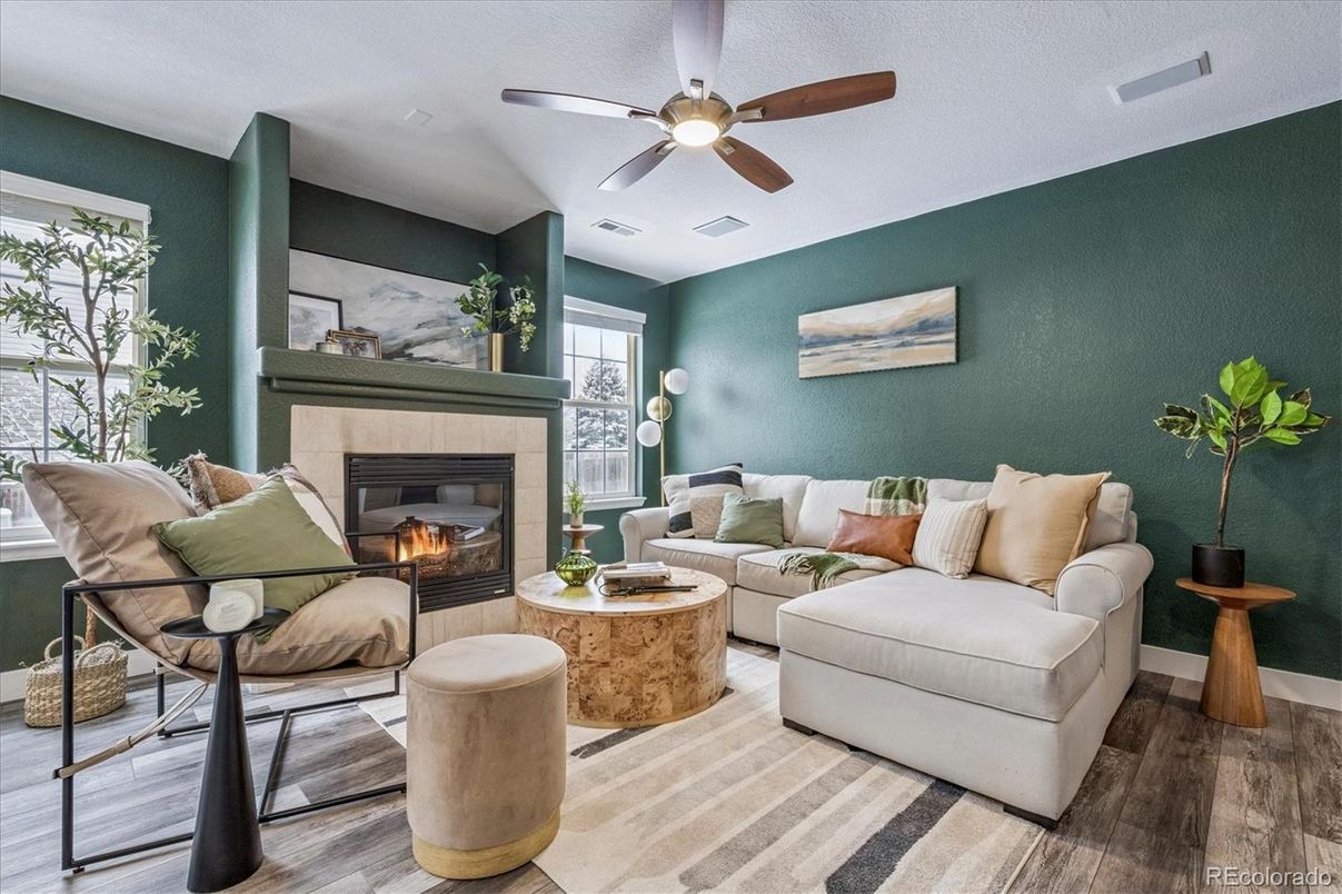 Fireplace, Interior, Living room, Wood Texture Flooring