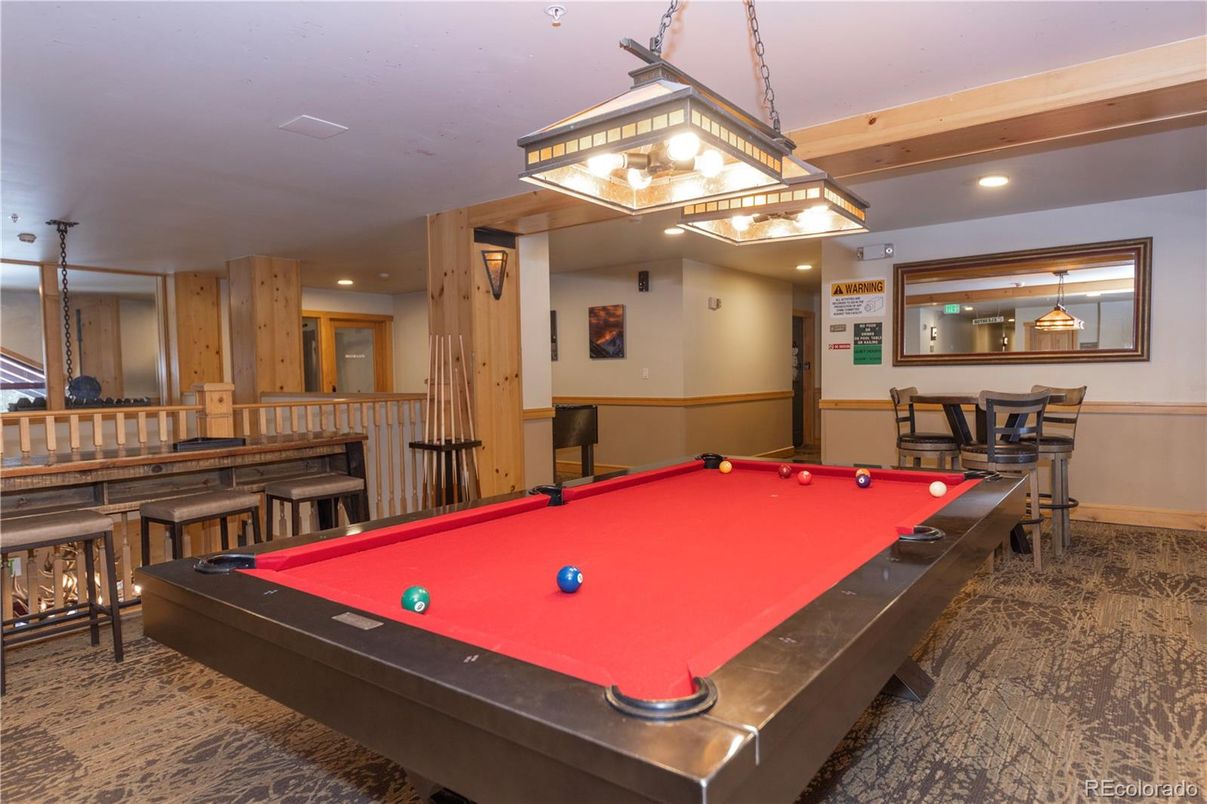 Billiard Table, Game Room, Interior, Pendant Lights, Recessed Lighting