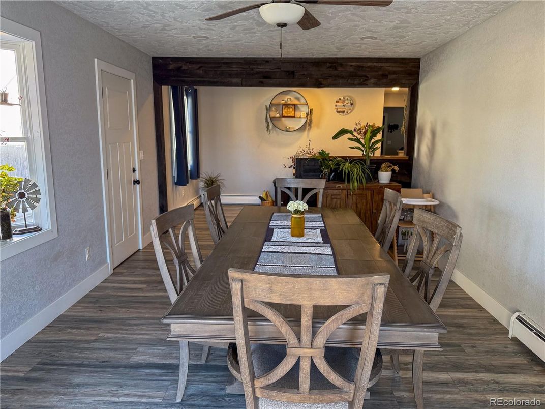 Dining room, Interior, Wood Texture Flooring