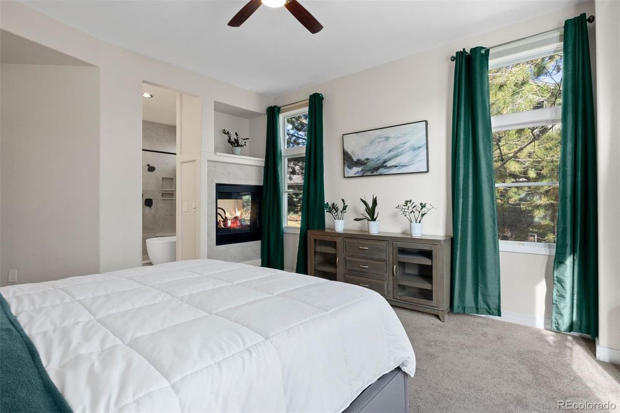 Bedroom, Fireplace, Interior