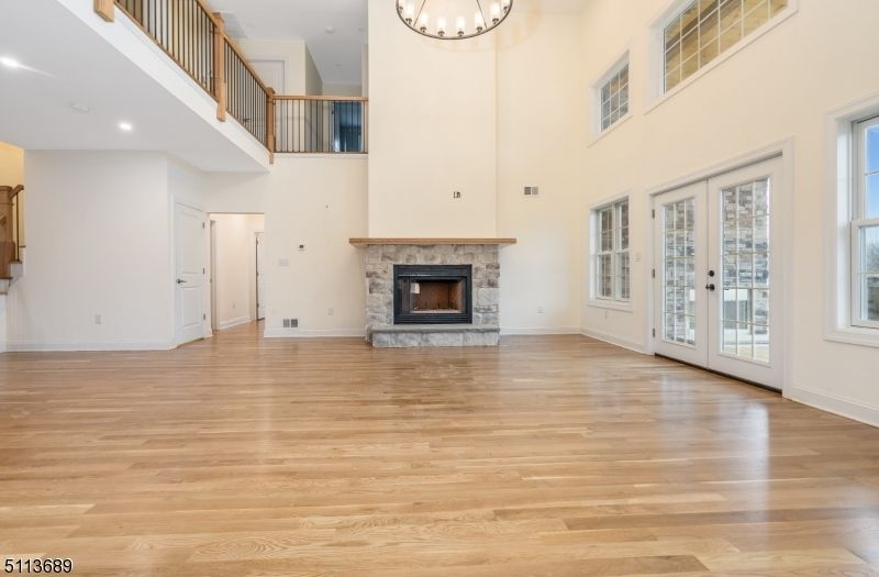 Fireplace, Interior, Recessed Lighting, Wood Texture Flooring