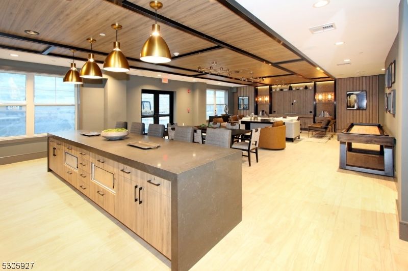 Dining room, Interior, Kitchen, Living room, Pendant Lights, Recessed Lighting, Wooden Beams, Wooden Ceilings, Wood Texture Flooring