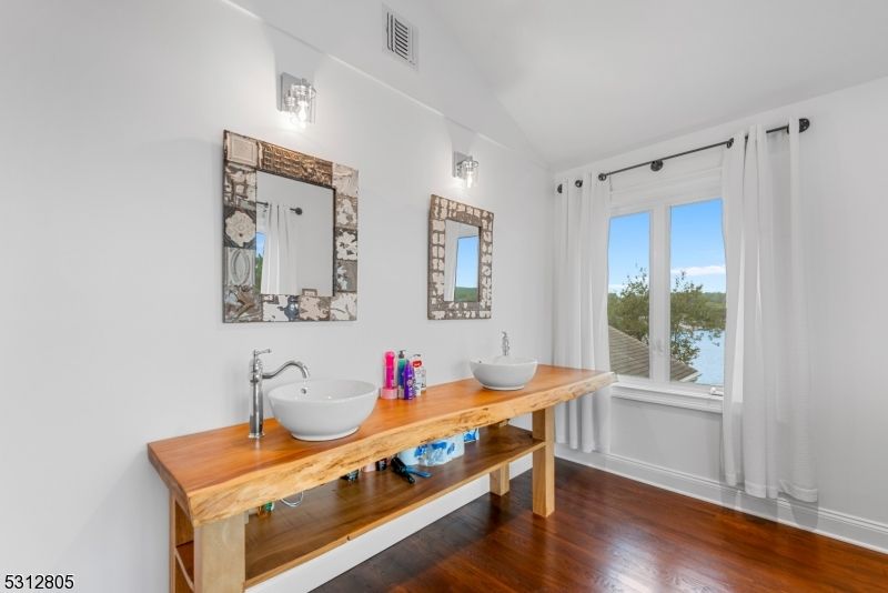 Bathroom, Dual Sink Vanities, Interior, Water, Wood Texture Flooring