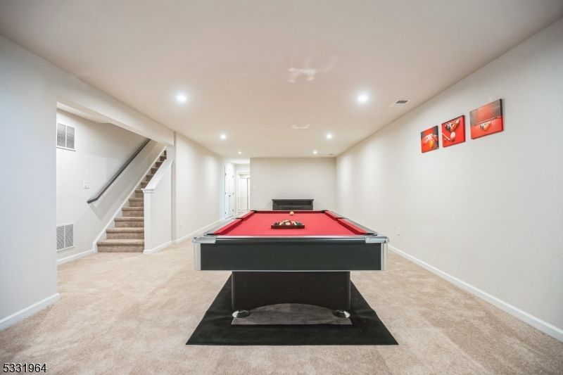 Billiard Table, Game Room, Interior, Recessed Lighting
