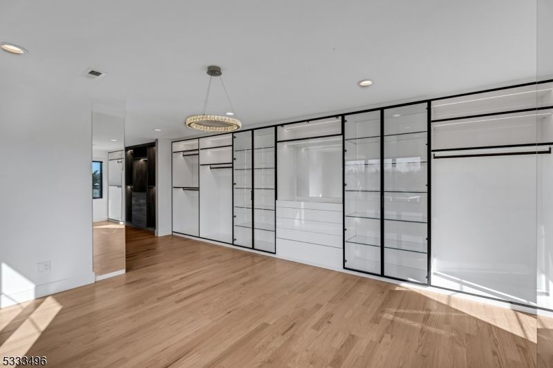 Empty room, Interior, Pendant Lights, Recessed Lighting, Wood Texture Flooring