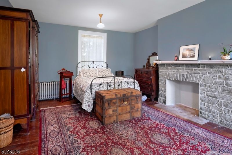 Bedroom, Fireplace, Interior, Wood Texture Flooring