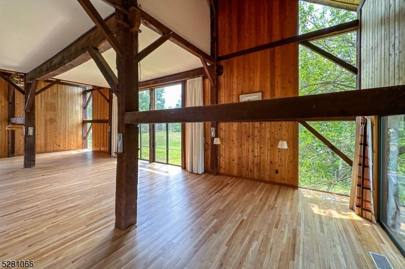 Empty room, Interior, Wooden Beams, Wood Texture Flooring, Wooden Walls