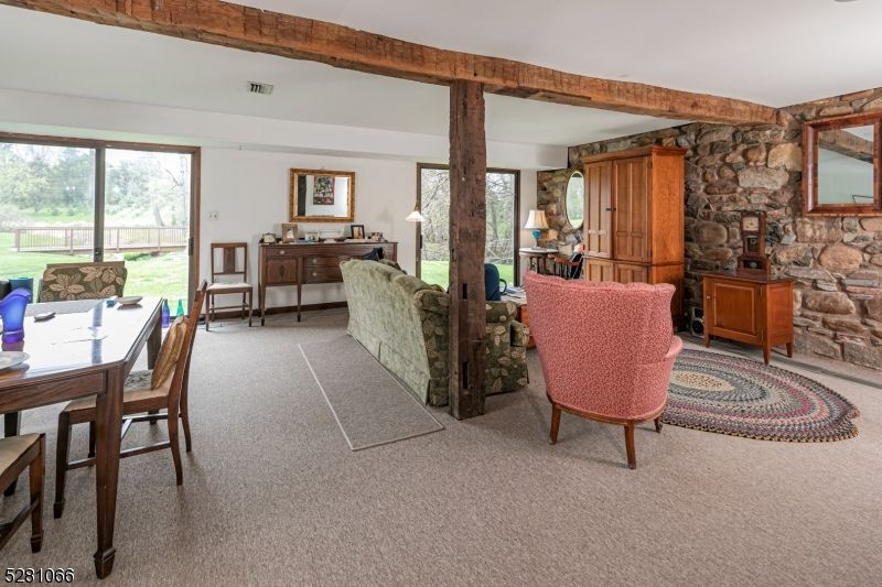 Home Office, Interior, Living room, Stone Walls, Wooden Beams