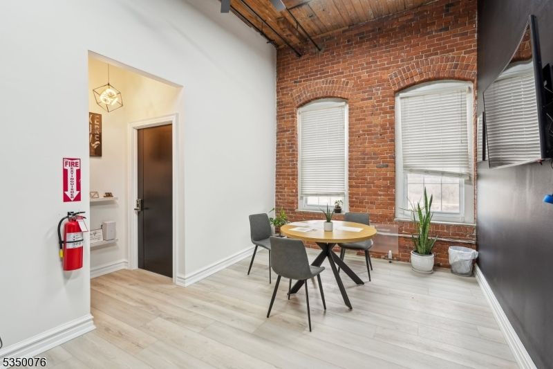 Dining room, Interior, Stone Walls, Wood Texture Flooring